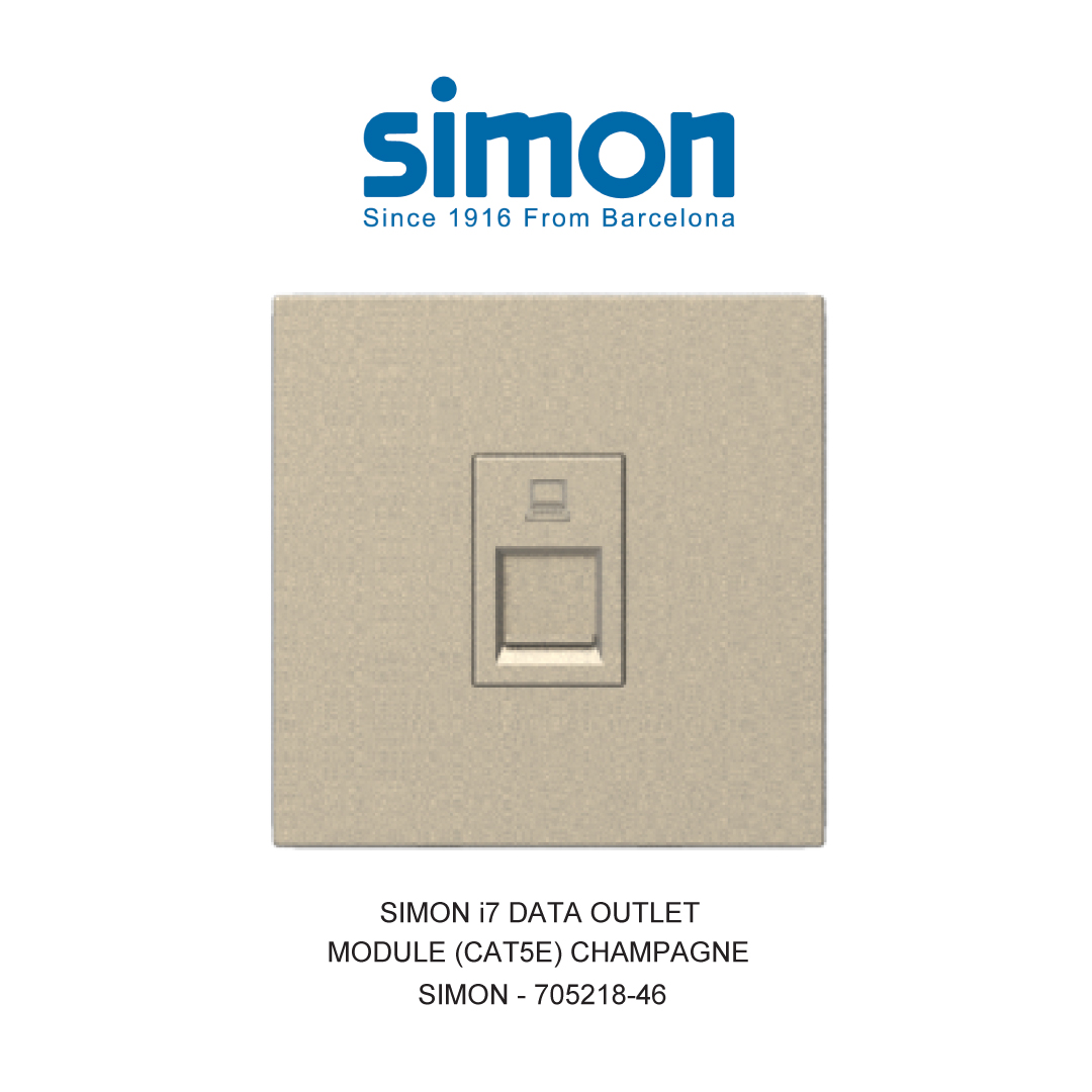 SIMON i7 STOP KONTAK DATA OUTLET (CAT5E) CHAMPAGNE