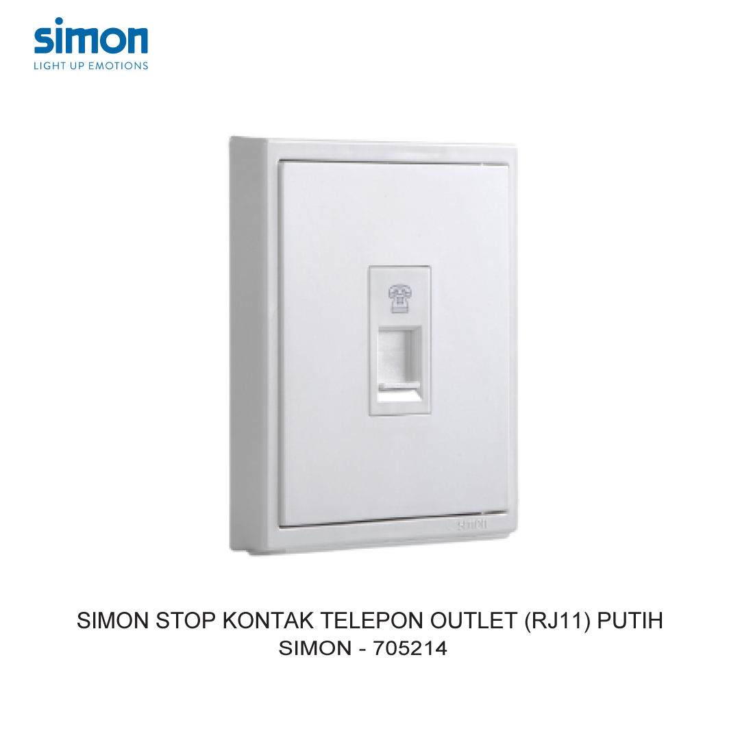 SIMON i7 STOP KONTAK TELEPON OUTLET (RJ11) PUTIH