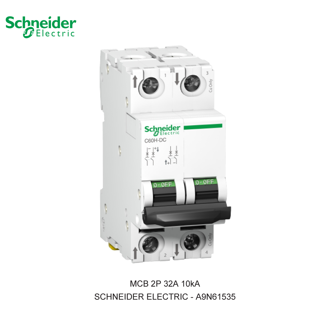 SCHNEIDER MCB C60H-DC 2P 32A 10kA CURVA C