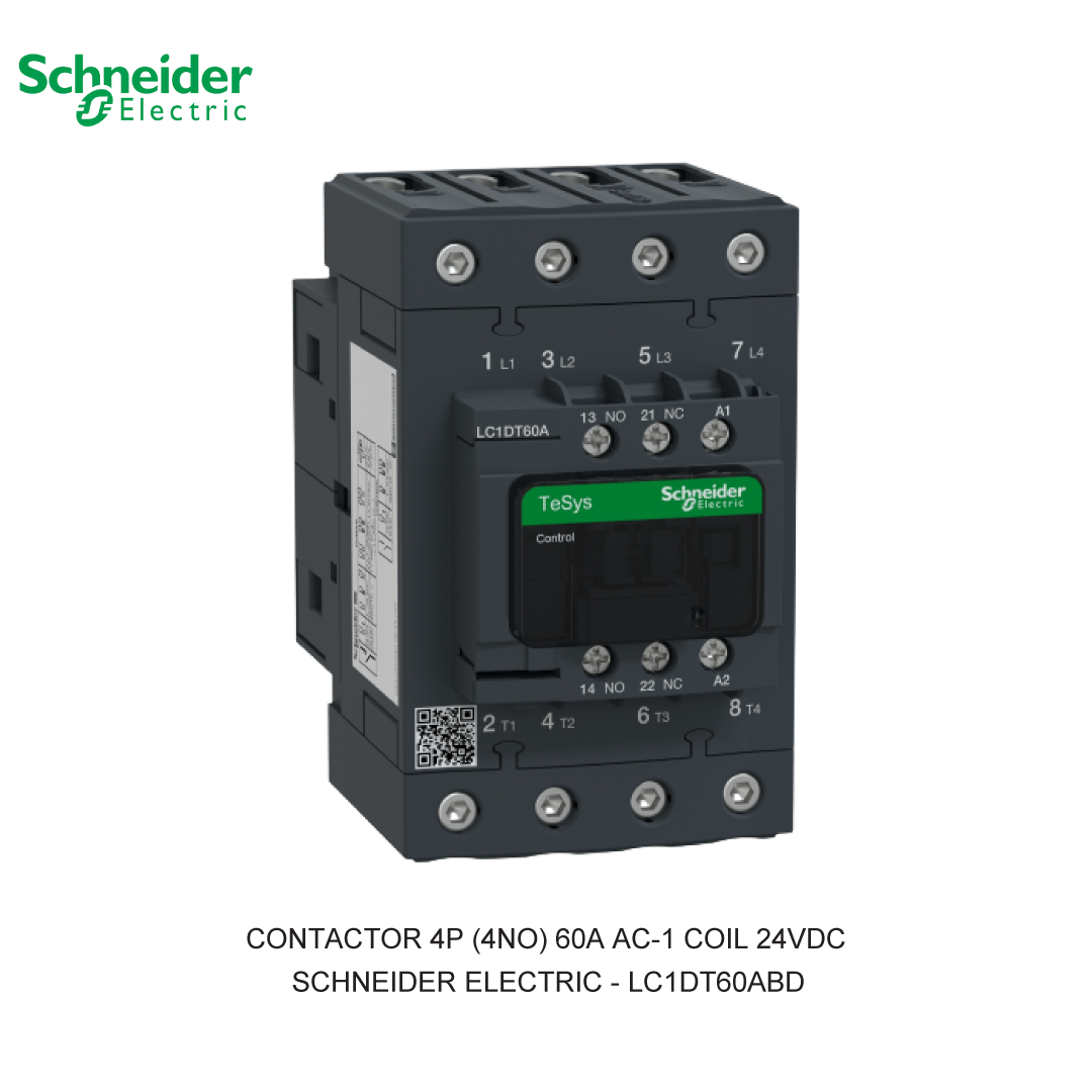 CONTACTOR 4P (4NO) 60A AC-1 COIL 24VDC