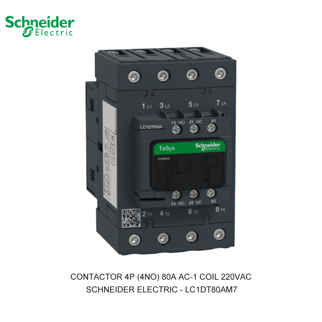 CONTACTOR 4P (4NO) 80A AC-1 COIL 220VAC