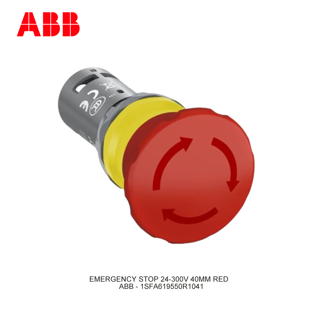 EMERGENCY STOP 24-300V 40MM RED
