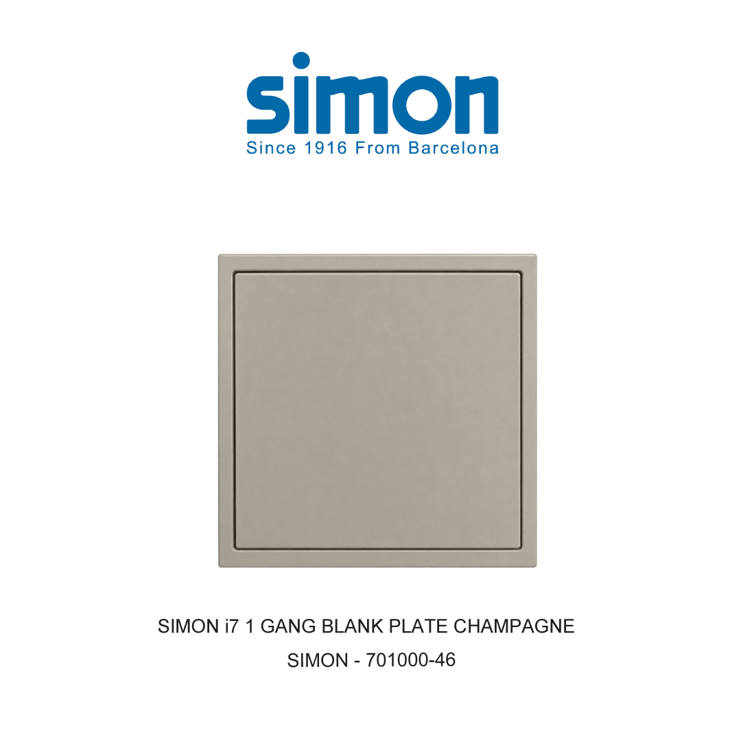 SIMON i7 1 GANG BLANK PLATE CHAMPAGNE