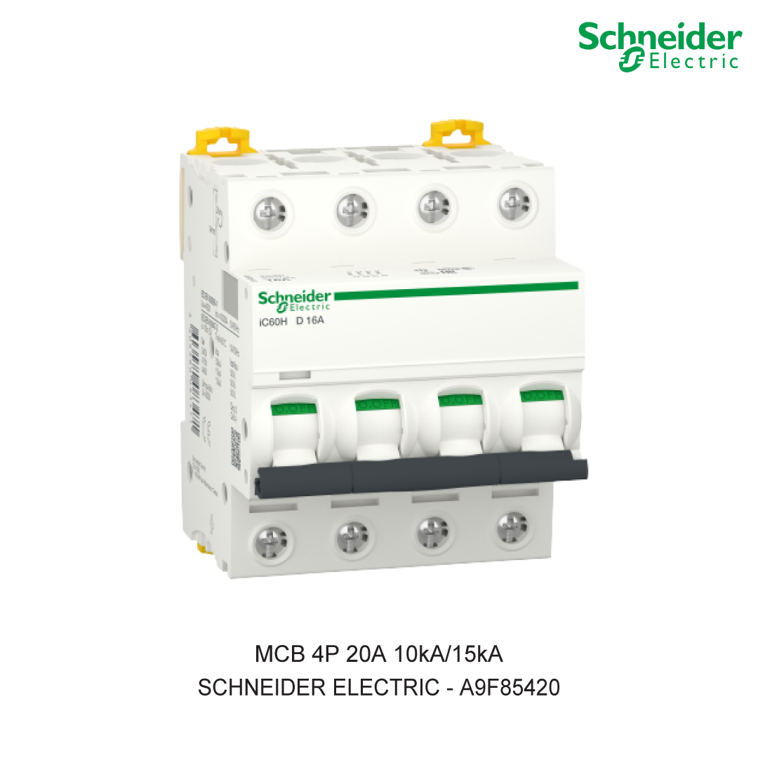 SCHNEIDER MCB 4P 20A 10kA/15kA CURVA D