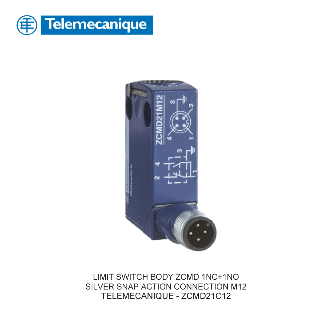 LIMIT SWITCH BODY ZCMD 1NC+1NO SILVER SNAP ACTION CONNECTION M12