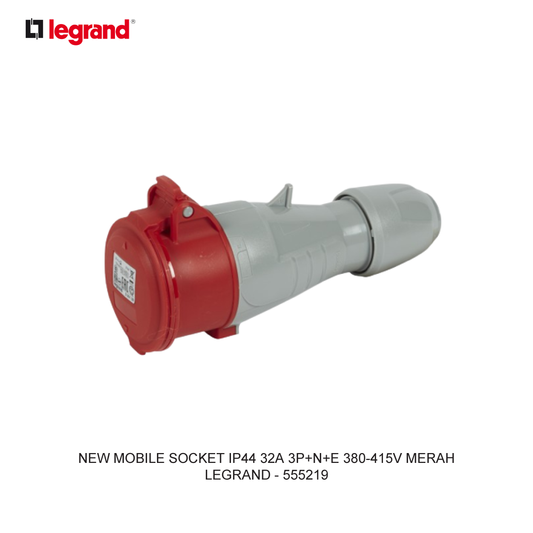 NEW MOBILE SOCKET IP44 32A 3P+N+E 380-415V MERAH