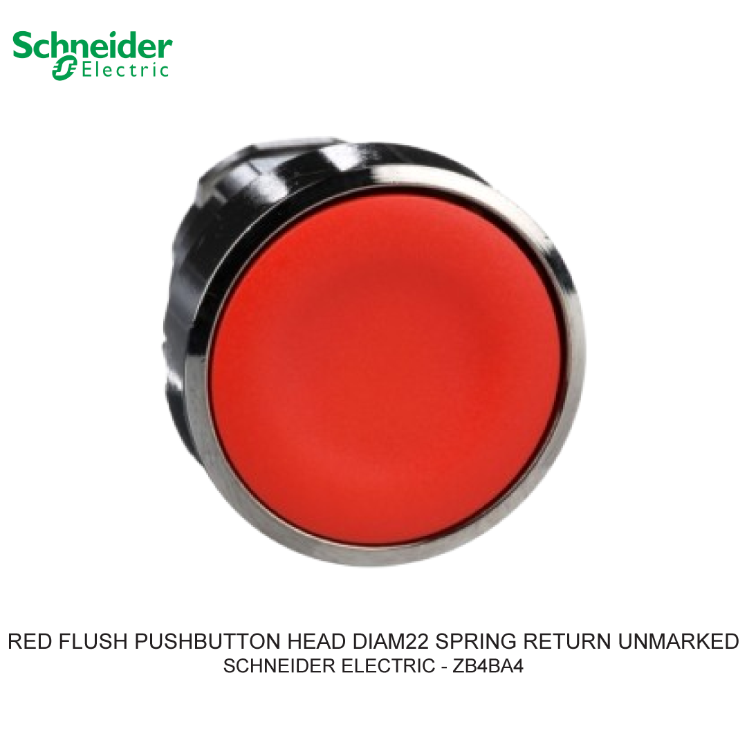 RED FLUSH PUSHBUTTON HEAD DIAM22 SPRING RETURN UNMARKED