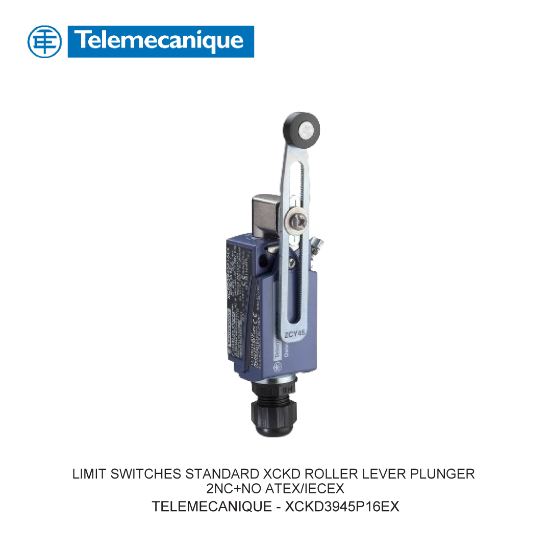 LIMIT SWITCHES STANDARD XCKD ROLLER LEVER PLUNGER 2NC+NO ATEX/IECEX