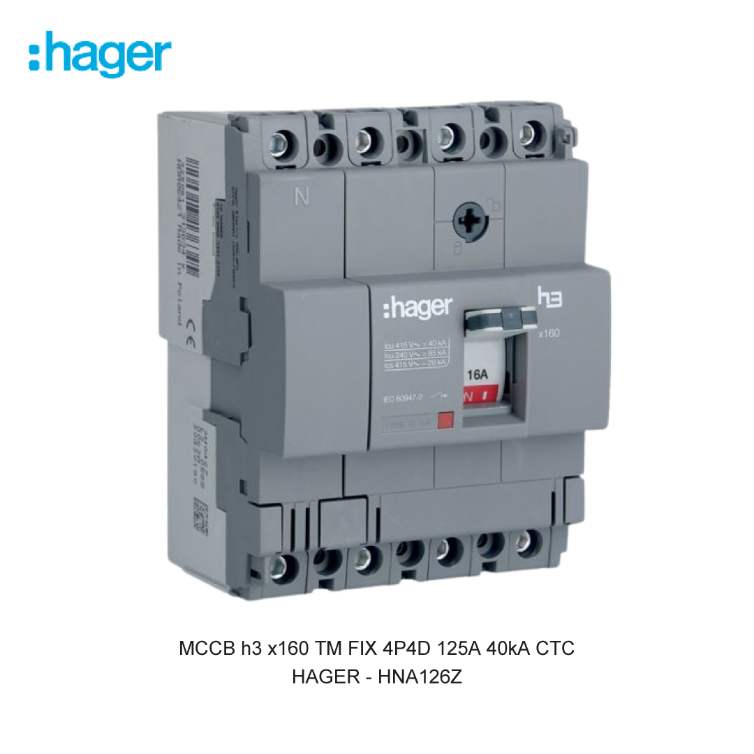 MCCB h3 x160 TM FIX 4P4D 125A 40kA CTC