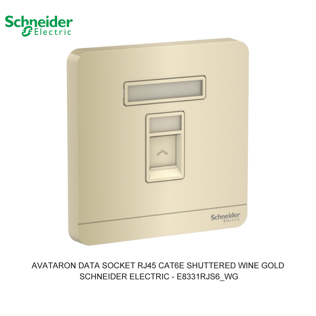 AVATARON DATA SOCKET RJ45 CAT6E SHUTTERED WINE GOLD