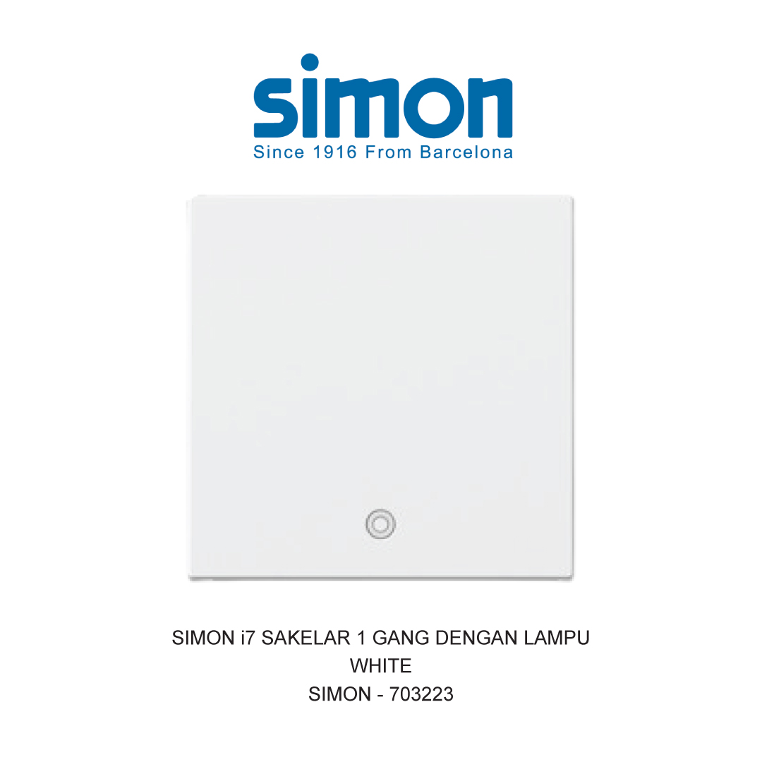 SIMON i7 SAKELAR 1 GANG DENGAN LAMPU PUTIH