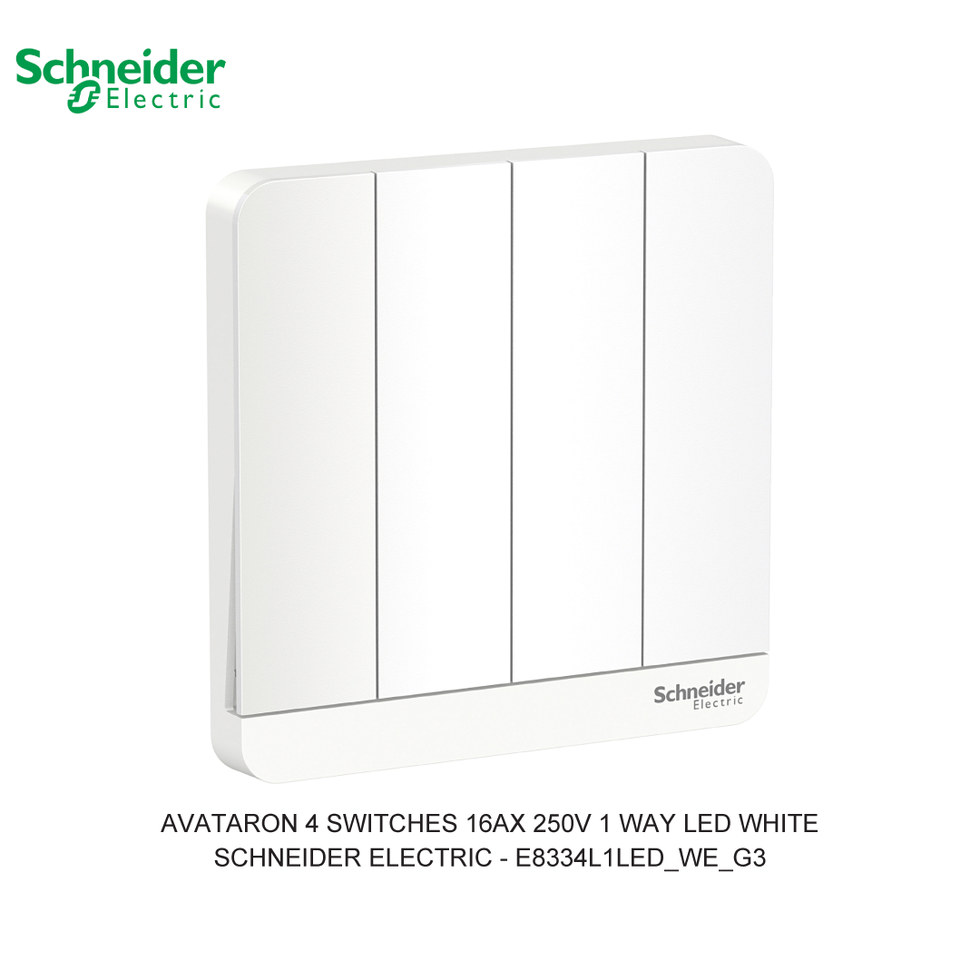AVATARON 4 SWITCHES 16AX 250V 1 WAY LED WHITE