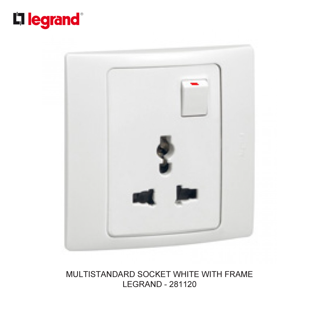 MULTISTANDARD SOCKET WHITE WITH FRAME