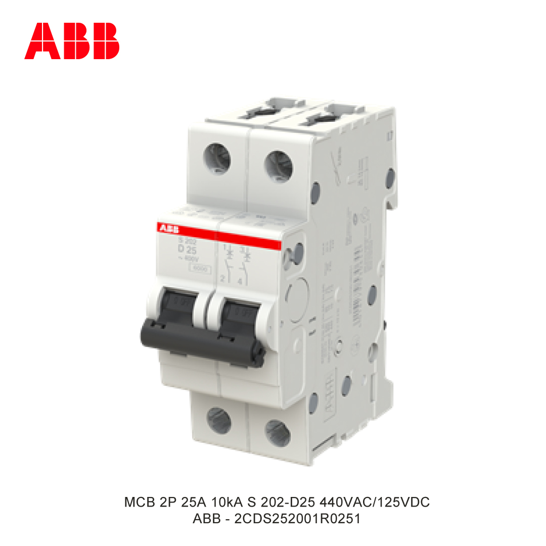 MCB 2P 25A 6kA/10kA KURVA D