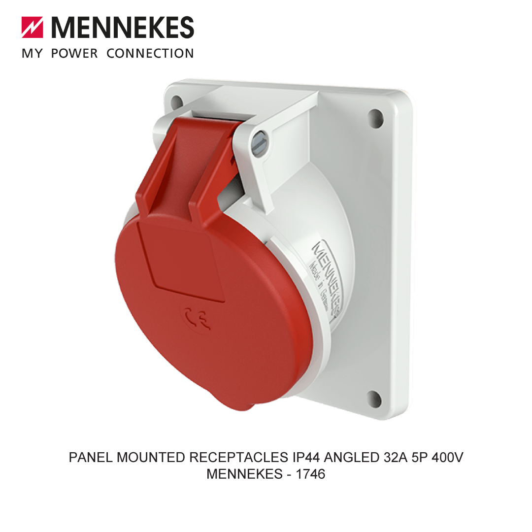 PANEL MOUNTED RECEPTACLES IP44 ANGLED 32A 5P 400V