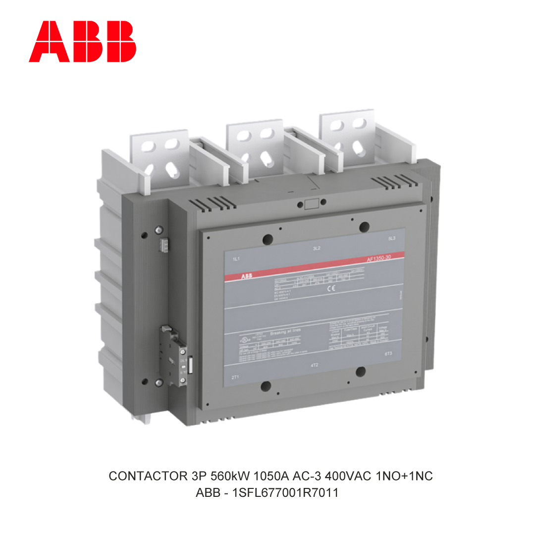 CONTACTOR 3P 560kW 1050A AC-3 100-250V AC/DC 400V COIL 1NO+1NC