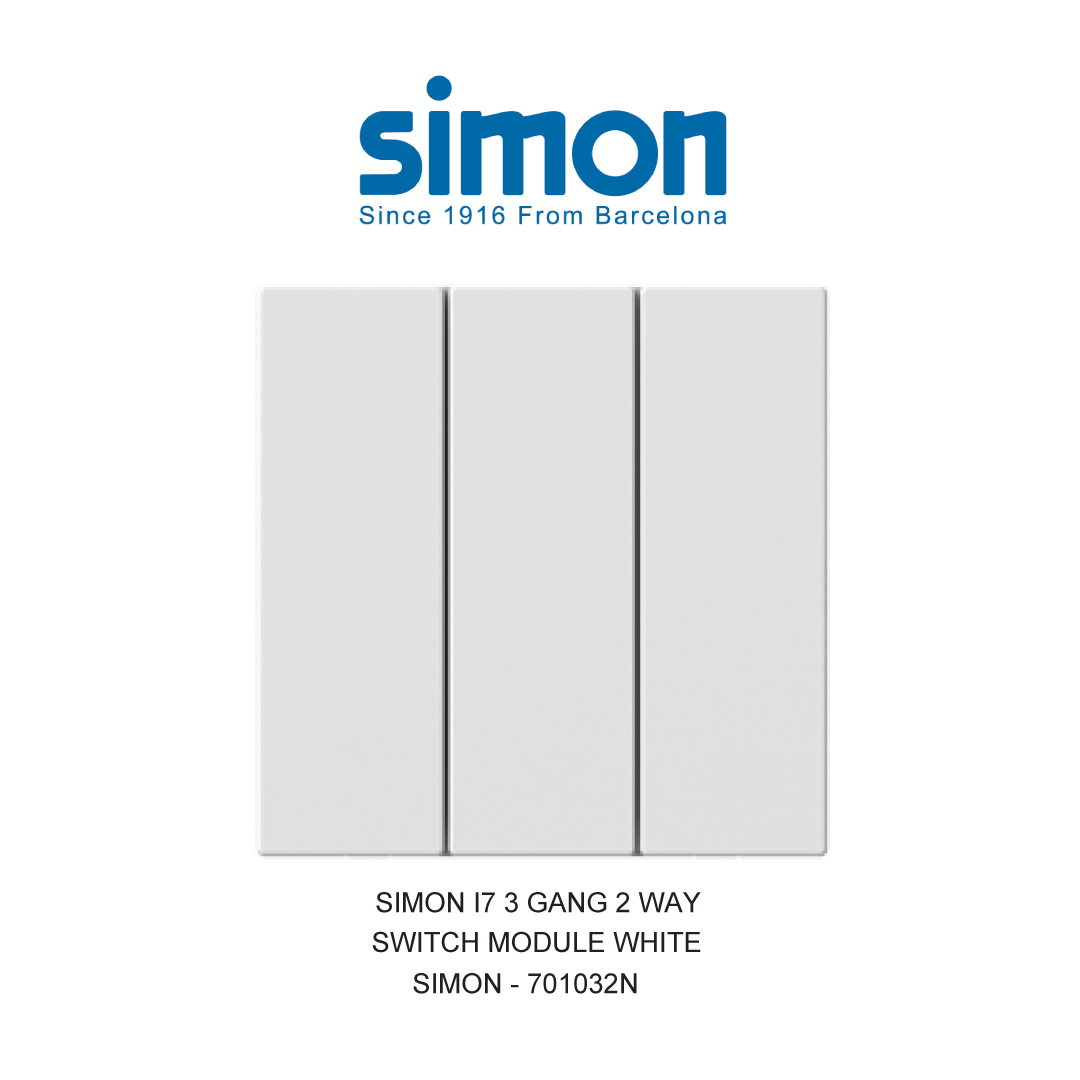 SIMON i7 3 GANG 2 WAY SWITCH MODULE WHITE