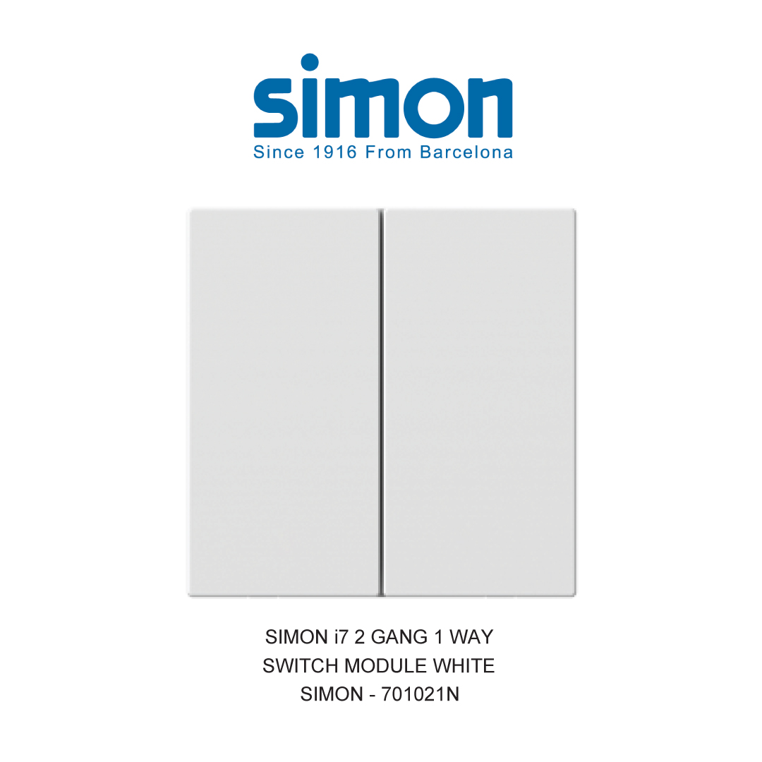 SIMON i7 SAKELAR 2 GANG 1 ARAH PUTIH