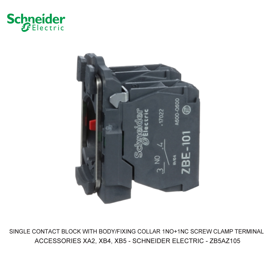 SINGLE CONTACT BLOCK WITH BODY/FIXING COLLAR 1NO+1NC SCREW CLAMP TERMINAL