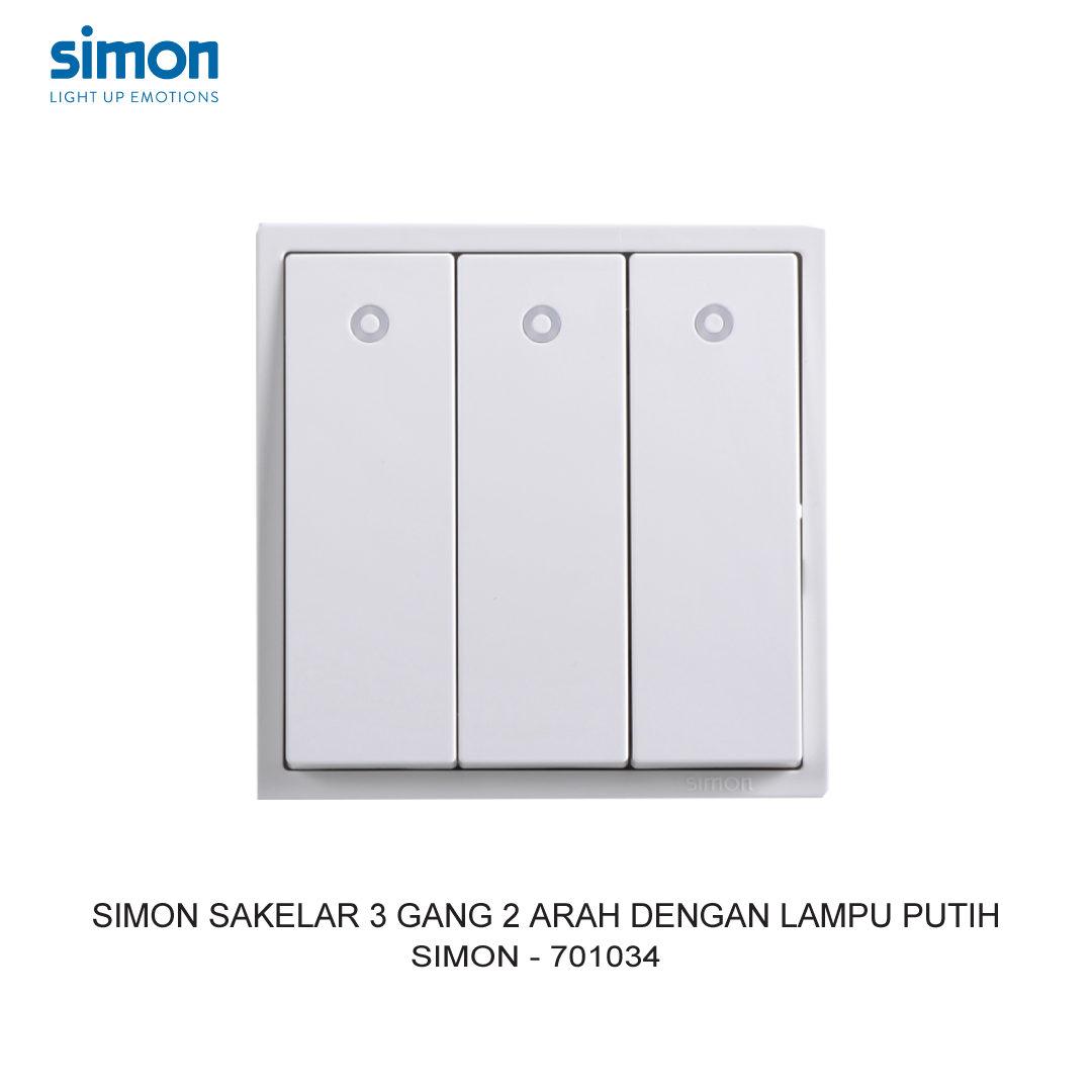 SIMON i7 3 GANG 2 WAY SWITCH MODULE WITH LED WHITE