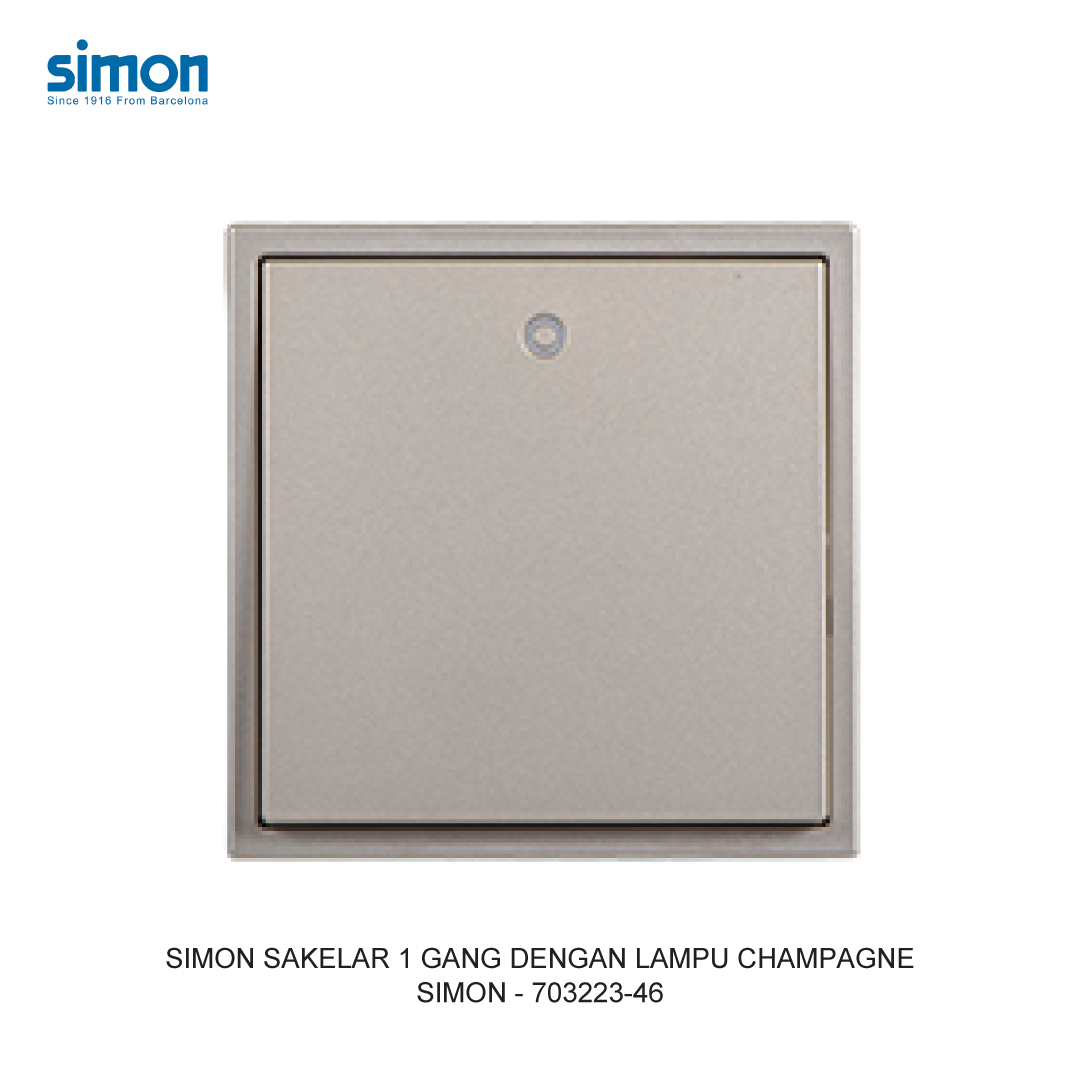 SIMON i7 SAKELAR 1 GANG DENGAN LAMPU CHAMPAGNE
