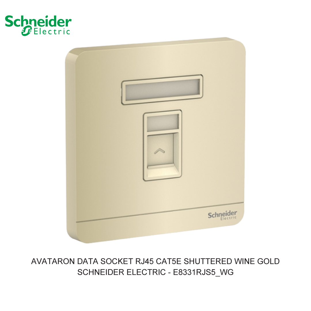 AVATARON DATA SOCKET RJ45 CAT5E SHUTTERED WINE GOLD