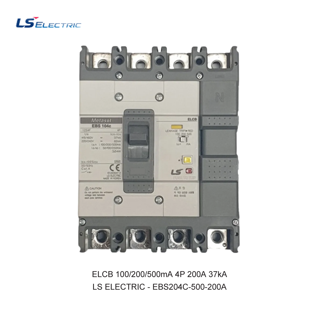 ELCB 100/200/500mA 4P 200A 37kA