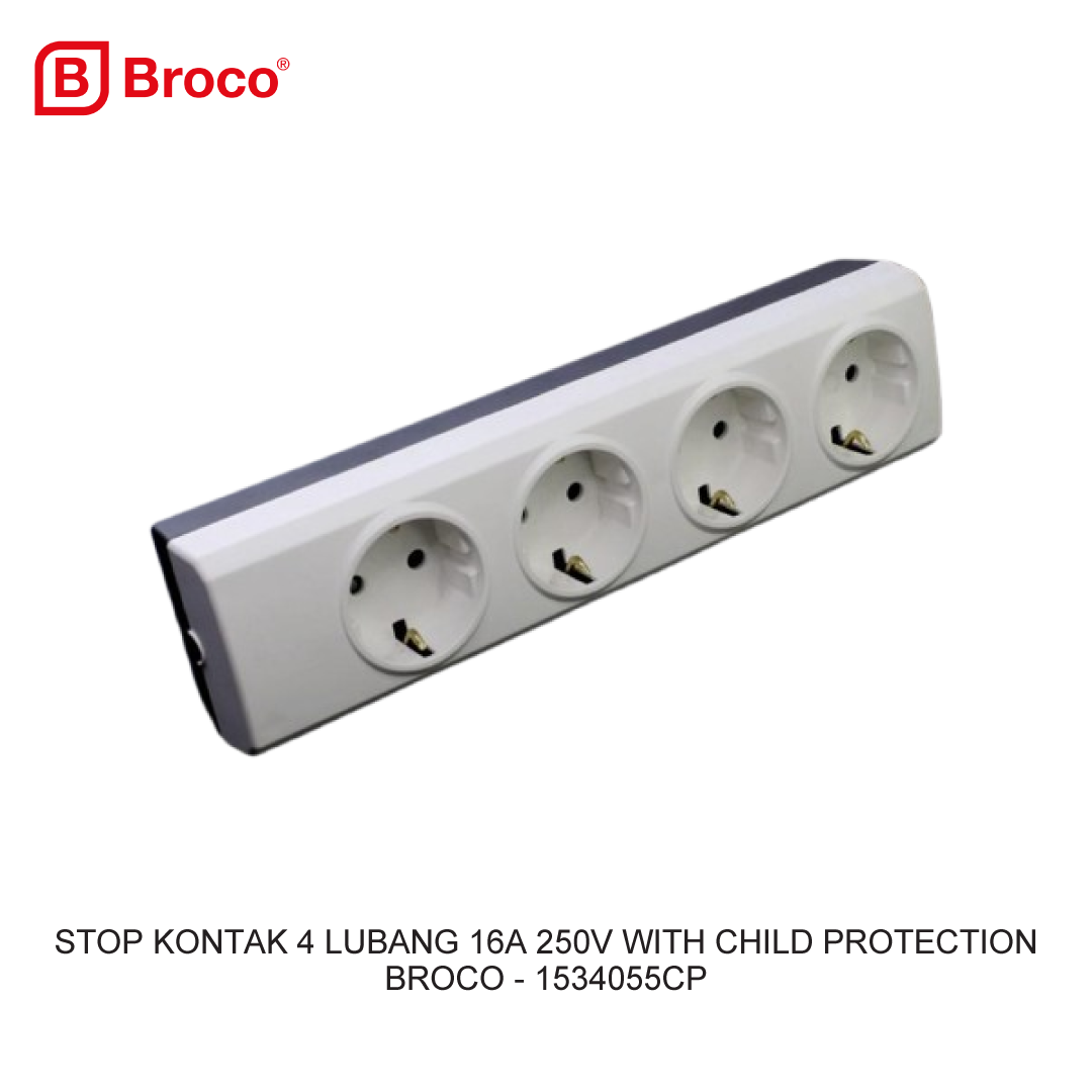 STOP KONTAK 4 LUBANG 16A 250V WITH CHILD PROTECTION