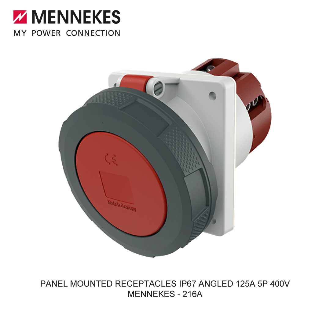 PANEL MOUNTED RECEPTACLES IP67 ANGLED 125A 5P 400V