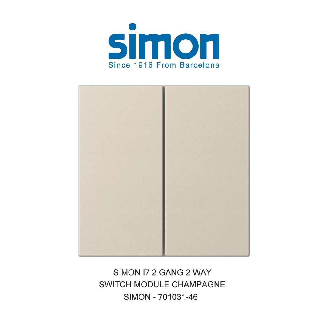 SIMON i7 SAKELAR 2 GANG 2 ARAH CHAMPAGNE