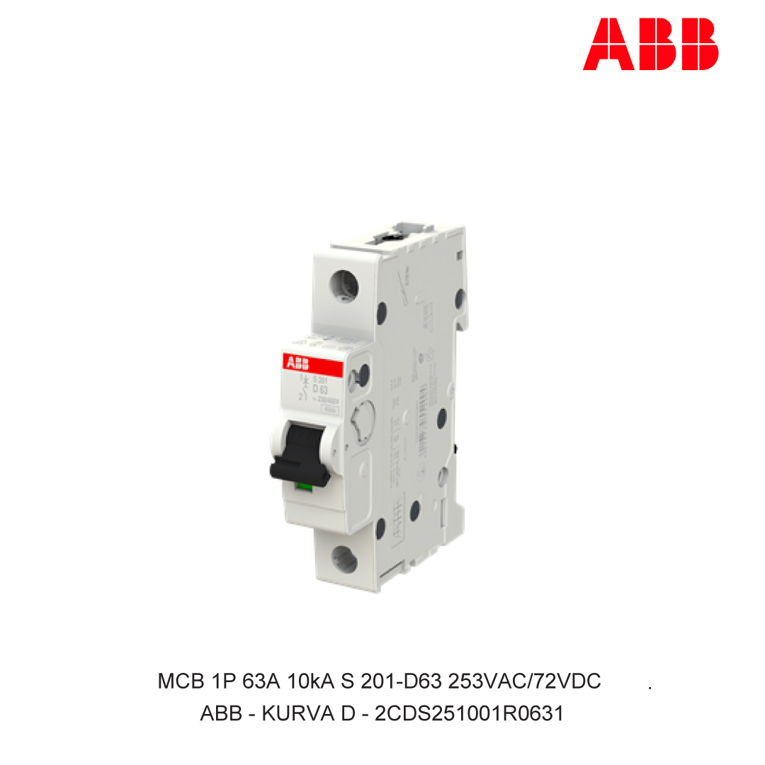 MCB 1P 63A 6kA/10kA KURVA D