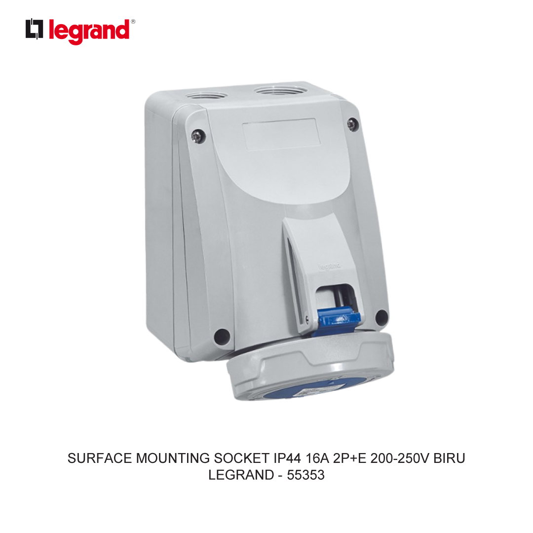 SURFACE MOUNTING SOCKET IP44 16A 2P+E 200-250V BIRU