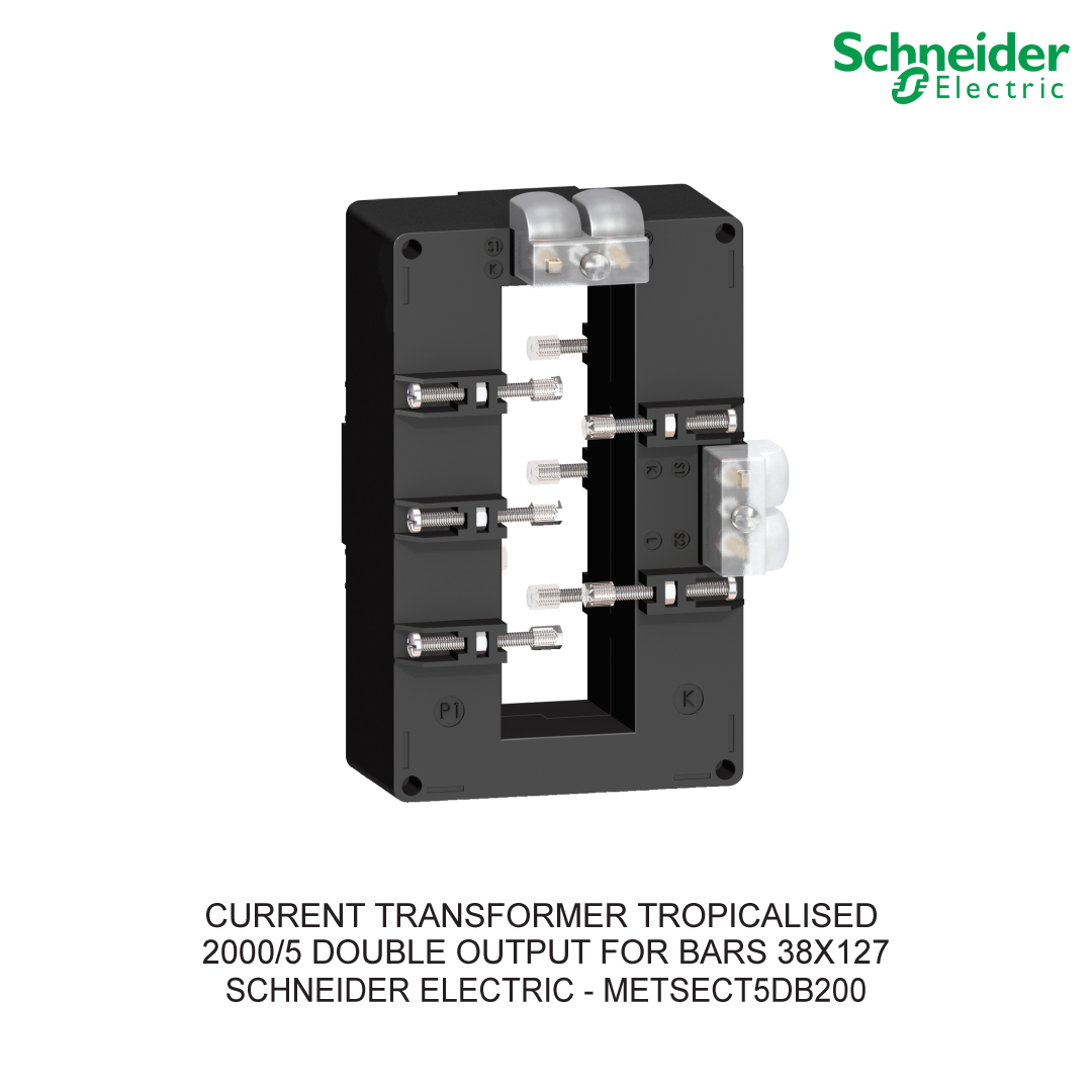 CURRENT TRANSFORMER TROPICALISED 2000/5 DOUBLE OUTPUT FOR BARS 38X127