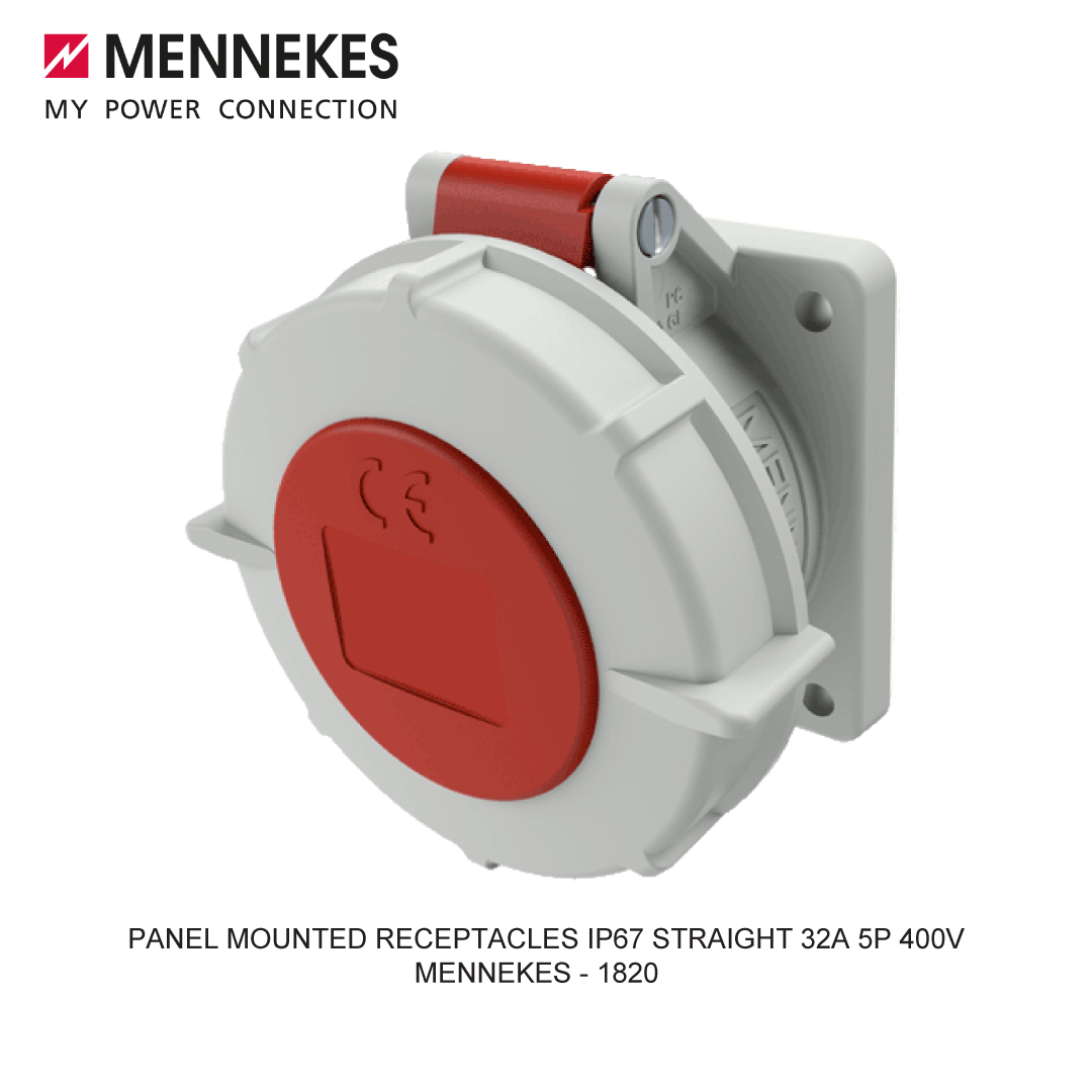 PANEL MOUNTED RECEPTACLES IP67 STRAIGHT 32A 5P 400V