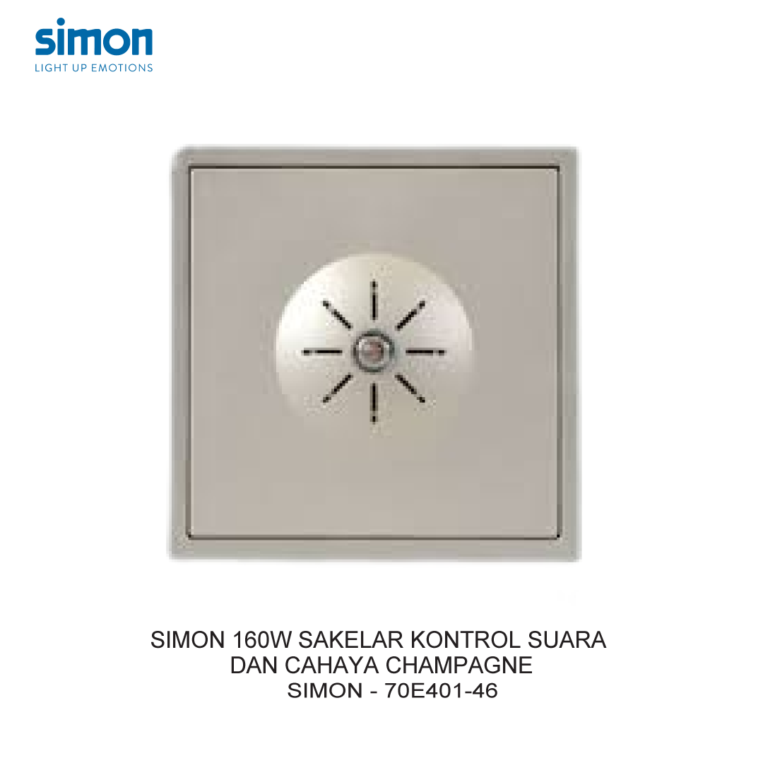 SIMON i7 160W SAKELAR KONTROL SUARA DAN CAHAYA CHAMPAGNE