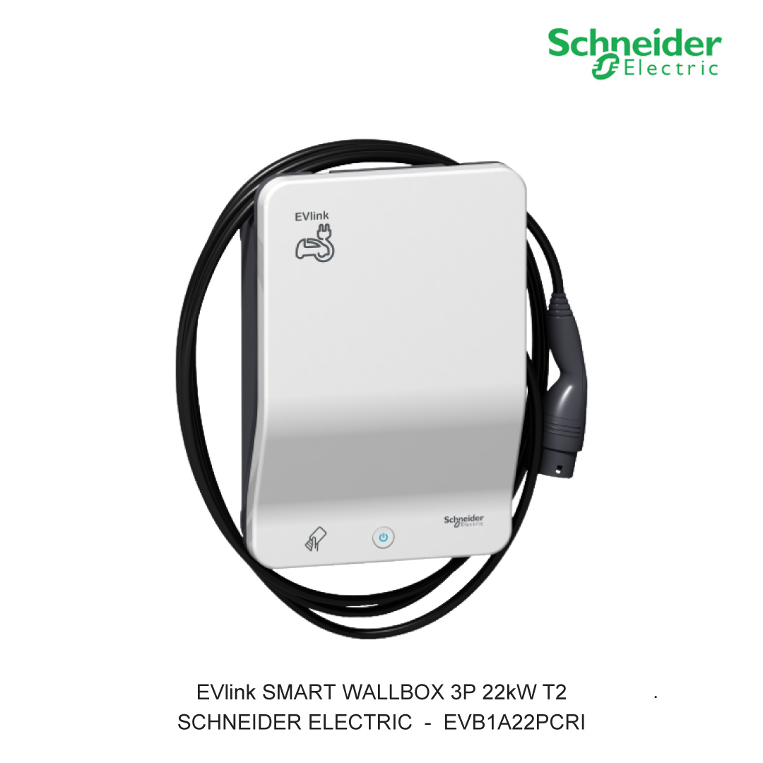 EV CHARGING EVLINK SMART WALLBOX 3P 22KW T2 ATTACHED CABLE CHARGING ACCESS RFID