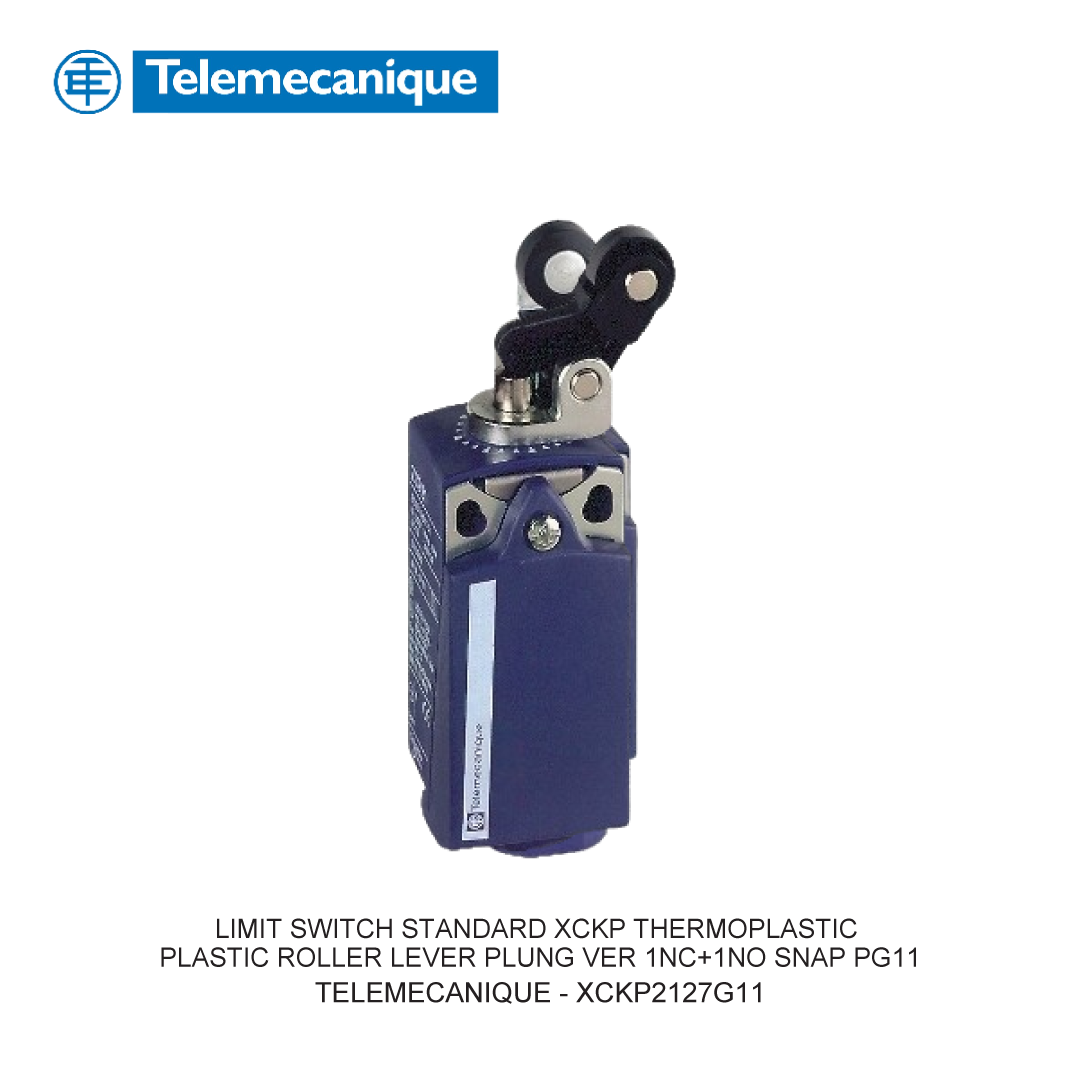 LIMIT SWITCH STANDARD XCKP THERMOPLASTIC PLASTIC ROLLER LEVER PLUNG VER 1NC+1NO SNAP PG11