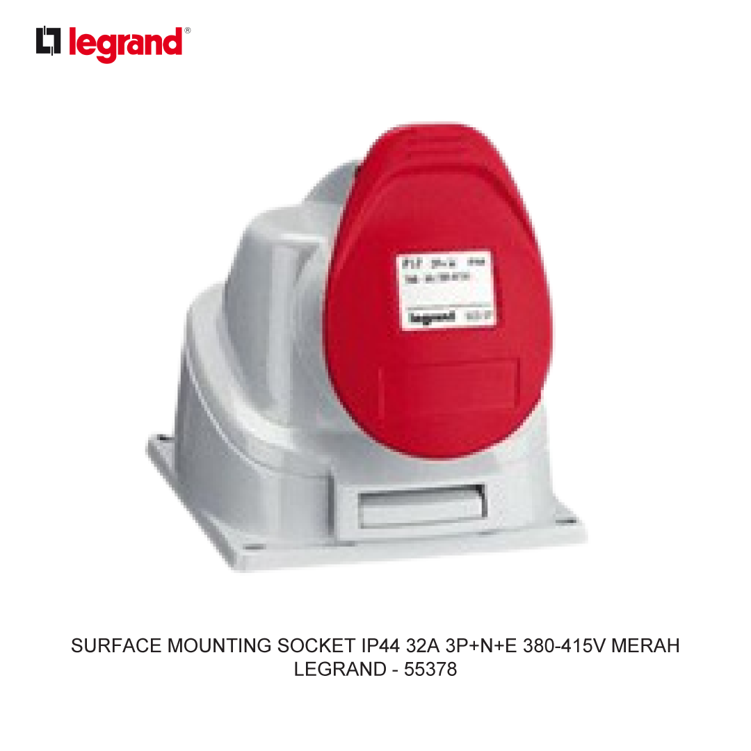 SURFACE MOUNTING SOCKET IP44 32A 3P+N+E 380-415V MERAH