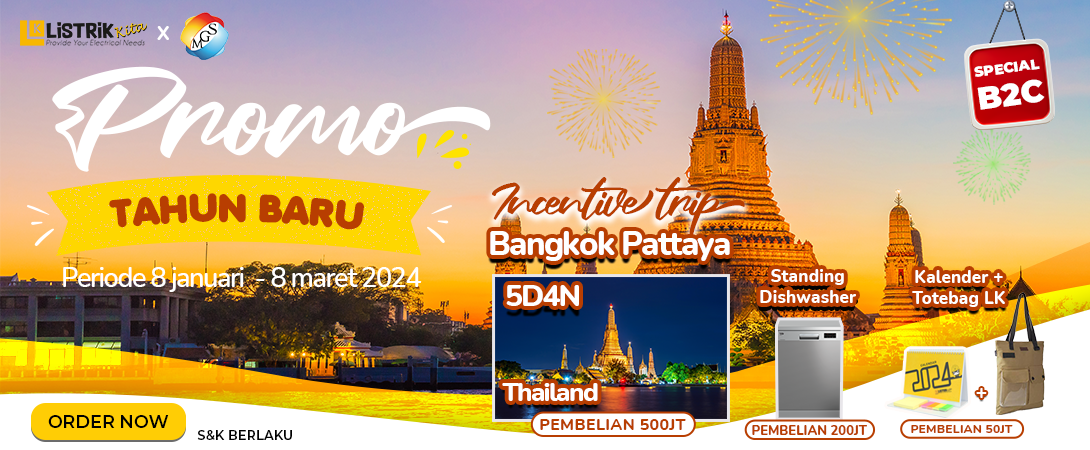 PROMO TAHUN BARU SPECIAL B2C, BELANJA SEKARANG JUGA, DAN DAPATKAN HADIAH MENARIK, HINGGA INCENTIVE TRIP BANGKOK PATTAYA THAILAND