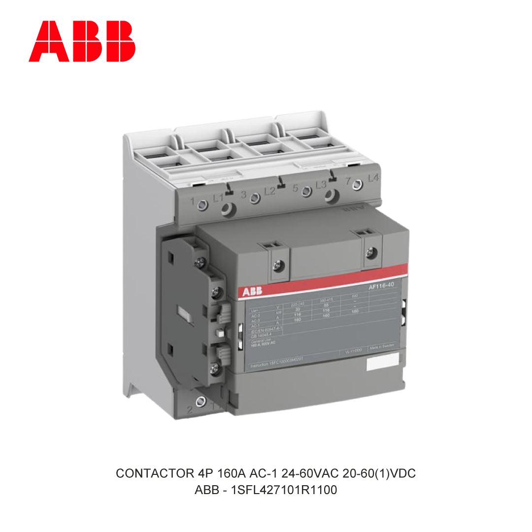 CONTACTOR 4P 160A AC-1 24-60VAC 20-60(1)VDC