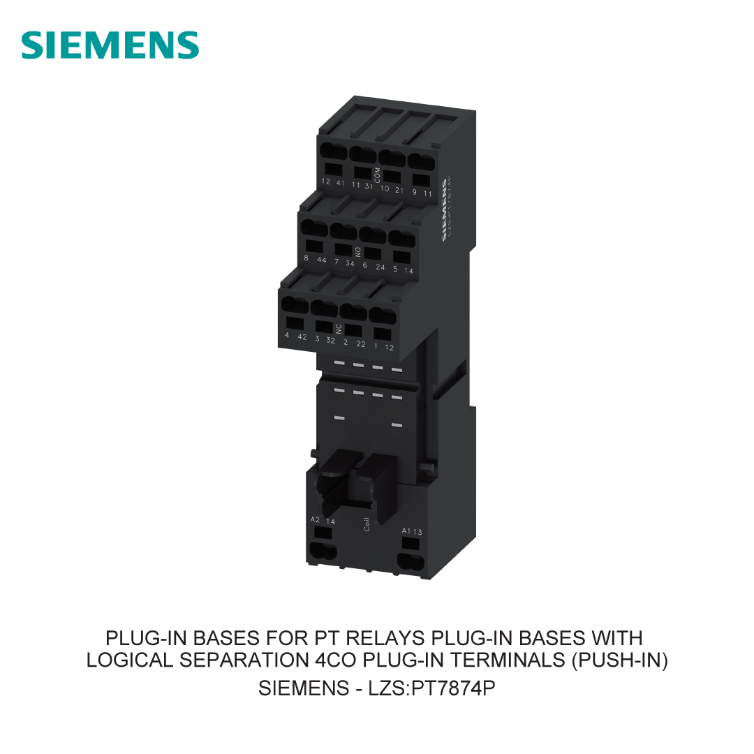 PLUG-IN BASES FOR PT RELAYS PLUG-IN BASES WITH LOGICAL SEPARATION 4CO PLUG-IN TERMINALS (PUSH-IN)