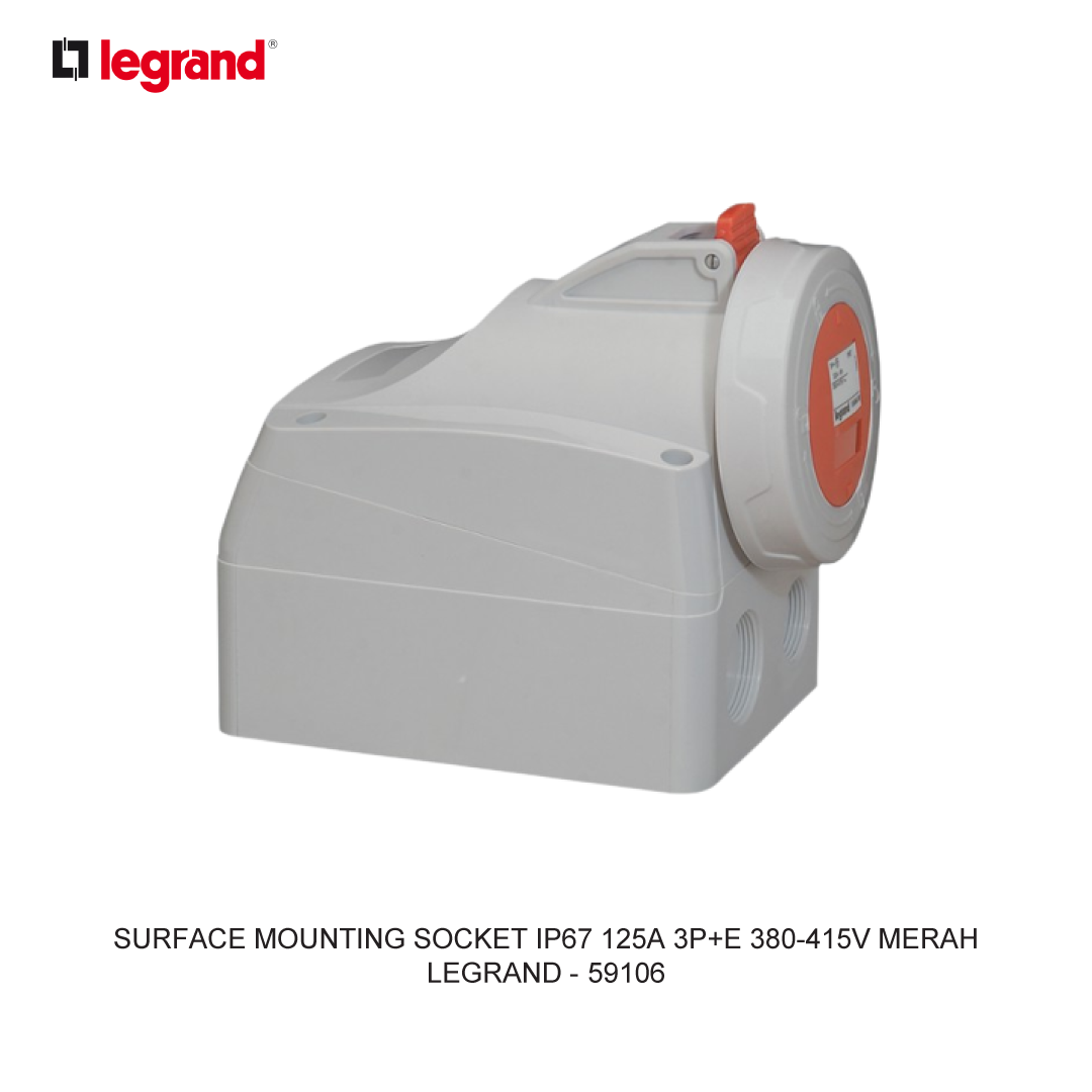 SURFACE MOUNTING SOCKET IP67 125A 3P+E 380-415V MERAH