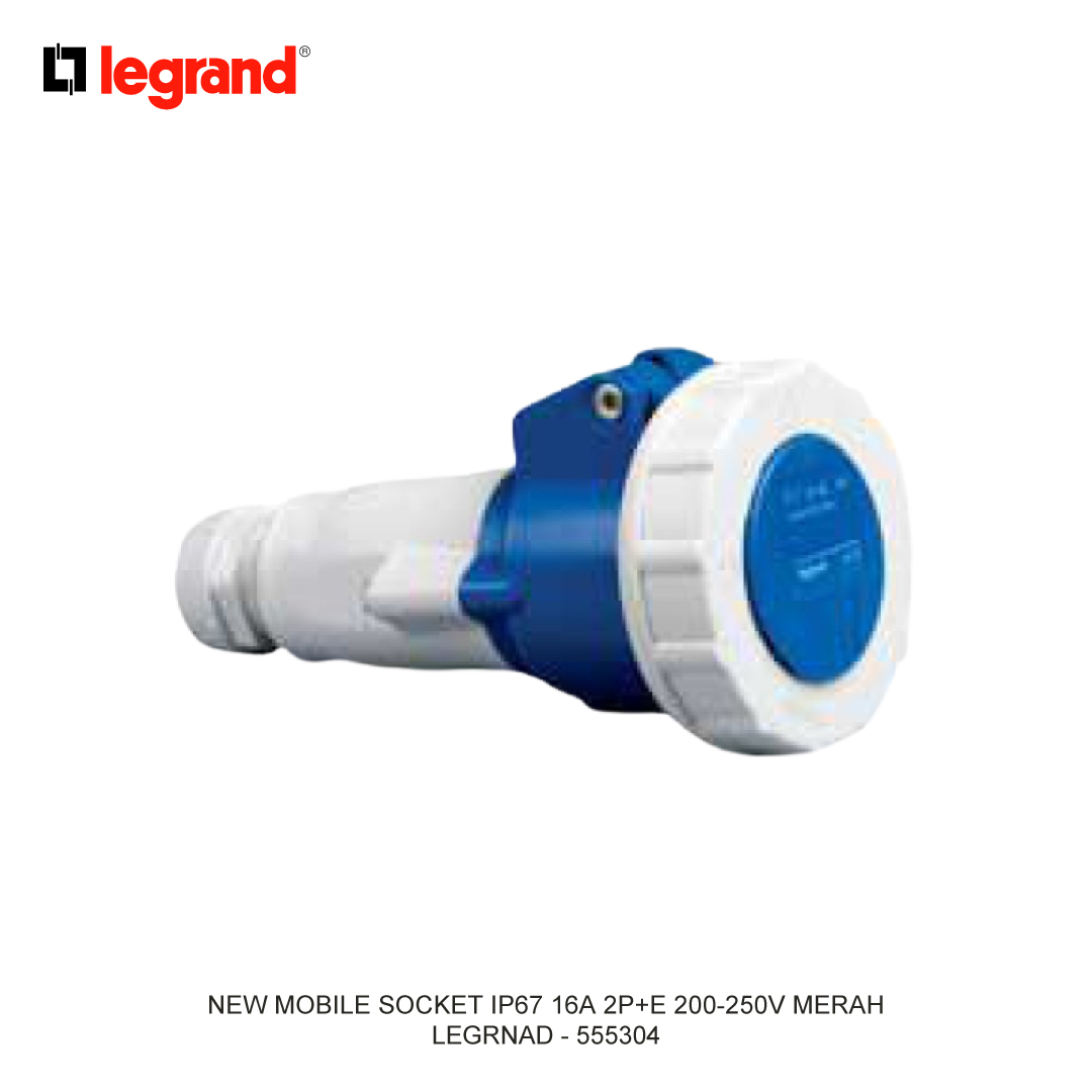 NEW MOBILE SOCKET IP67 16A 2P+E 200-250V BIRU
