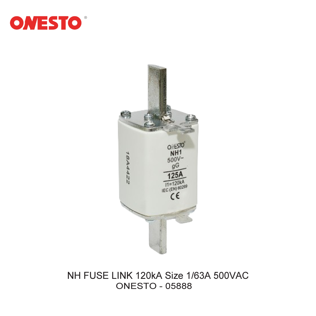 NH FUSE LINK 120kA Size 1/63A 500VAC