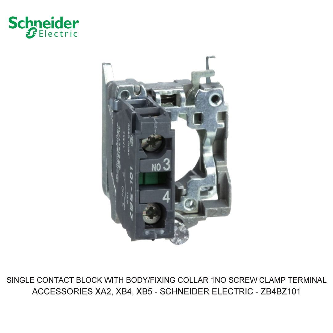 SINGLE CONTACT BLOCK WITH BODY/FIXING COLLAR 1NO SCREW CLAMP TERMINAL
