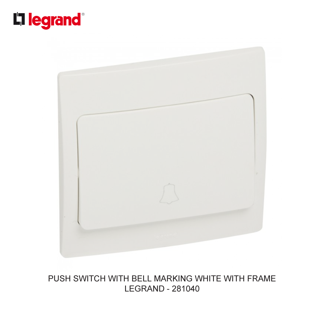 PUSH SWITCH DENGAN BELL MARKING PUTIH DENGAN BINGKAI
