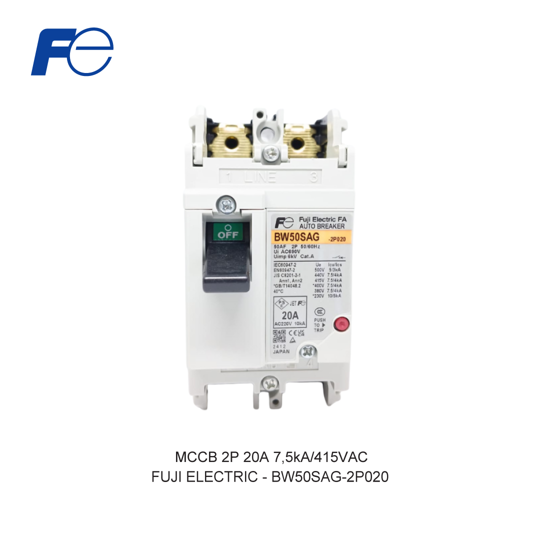 MCCB 2P 20A 7,5kA/415VAC