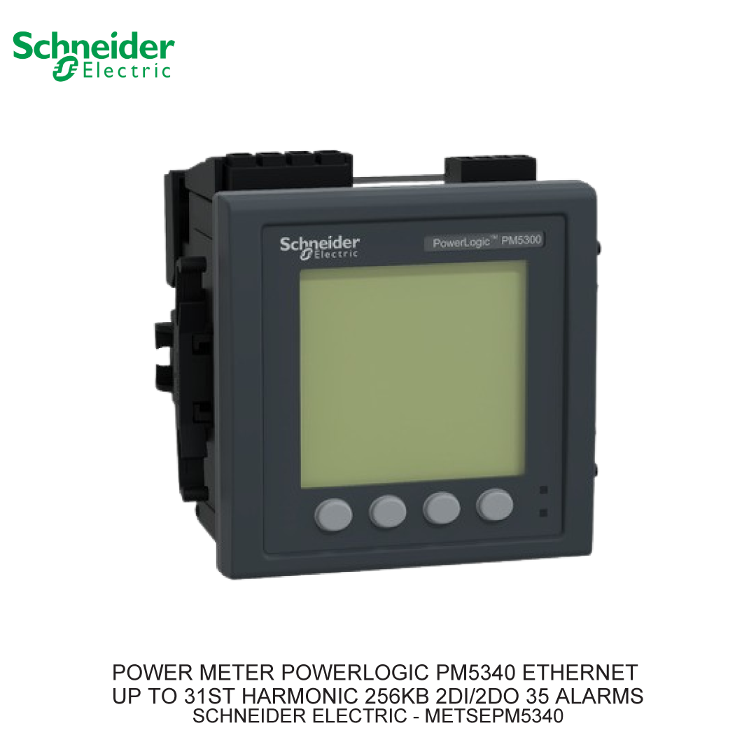 POWER METER POWERLOGIC PM5340 ETHERNET UP TO 31ST HARMONIC 256KB 2DI/2DO 35 ALARMS
