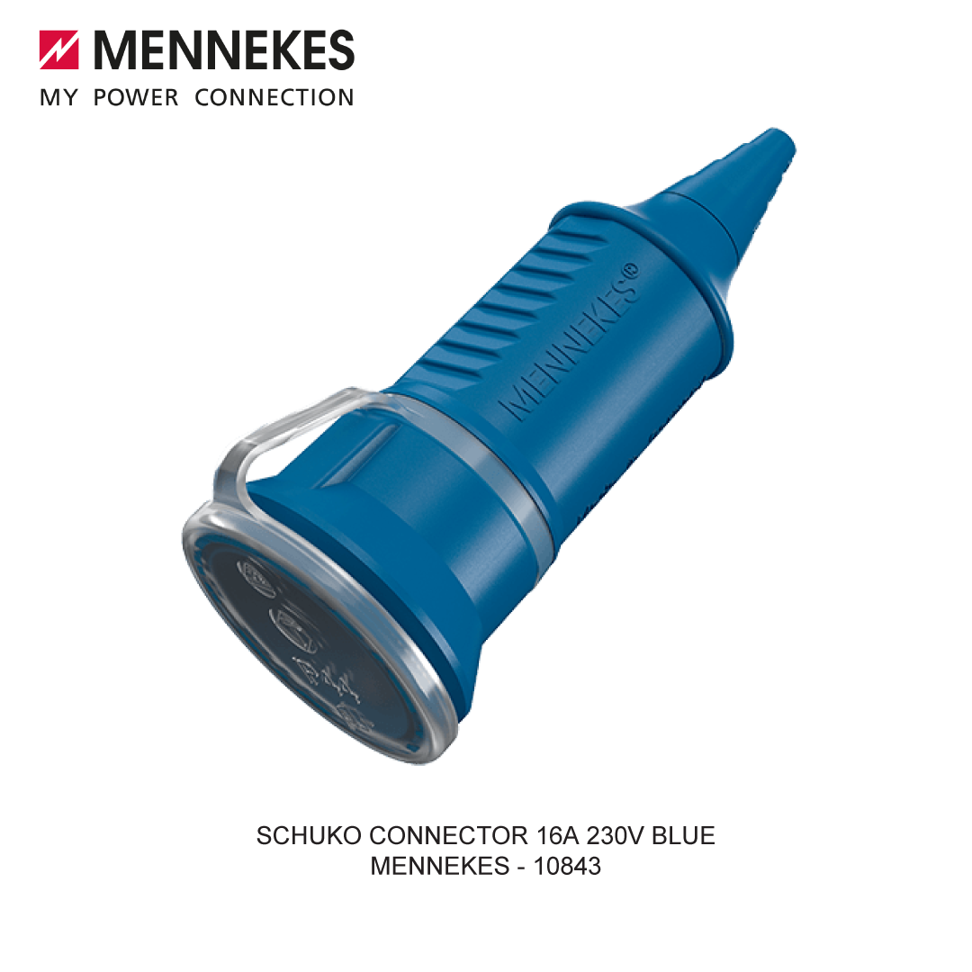 CONNECTOR SCHUKO 16A 230V BLUE