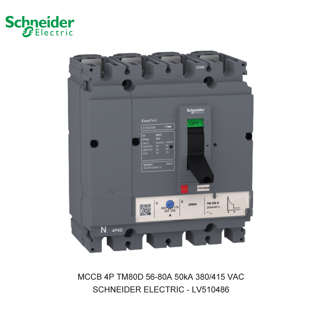 MCCB 4P TM80D 56-80A 50KA 380/415VAC
